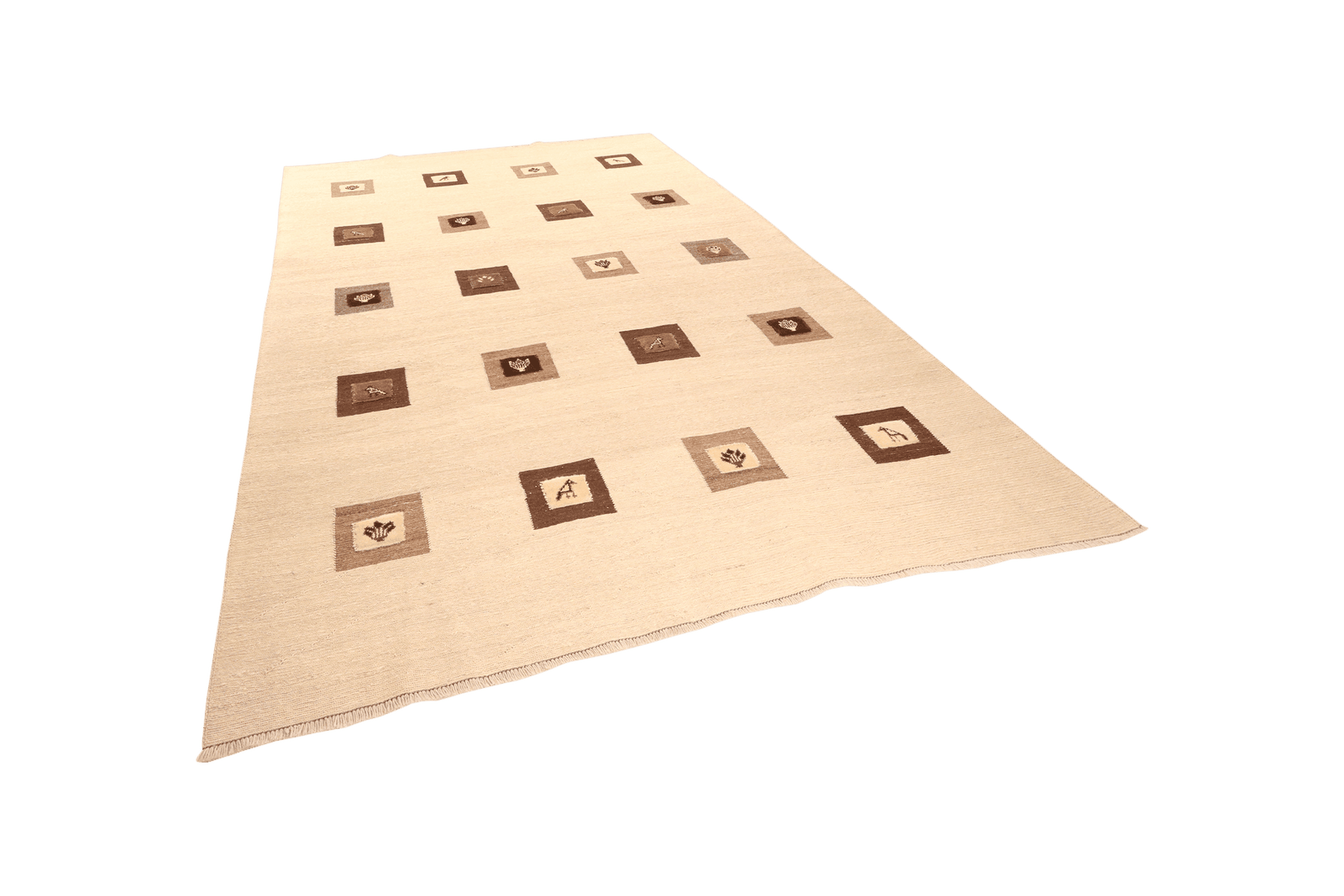 Kelim Gashgai — Handmade, 205x294 cm, Beige, 100% Virgin Wool | View 5