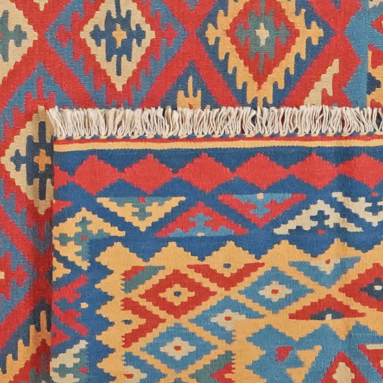 Kelim Gashgai — Handmade, 314x405 cm, Red, 100% Virgin Wool | View 6