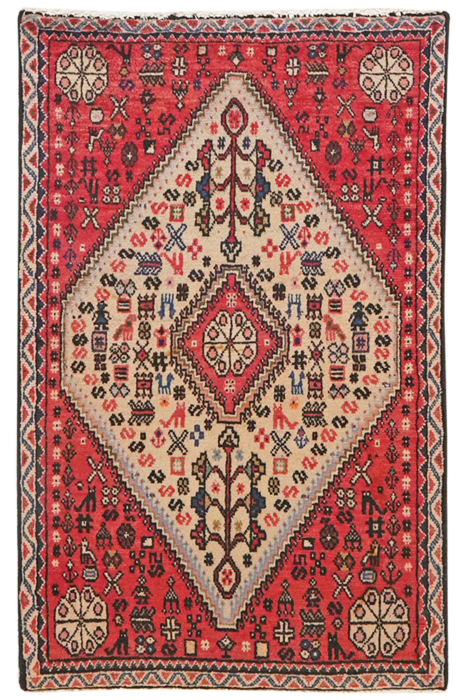 Abadeh — Handgefertigt, 96x60 cm, Beige, 100% Virgin Wool | Main view