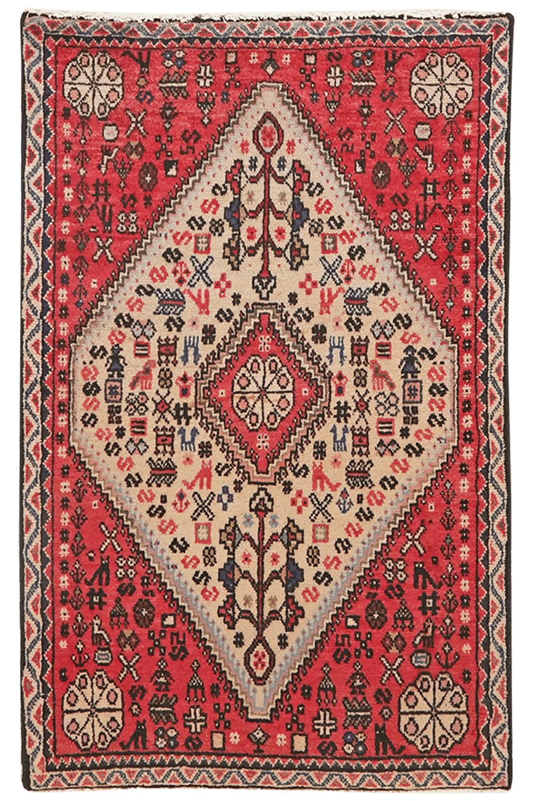 Abadeh — Hand-knotted, 60x96 cm, Beige, 100% Virgin Wool | Main view