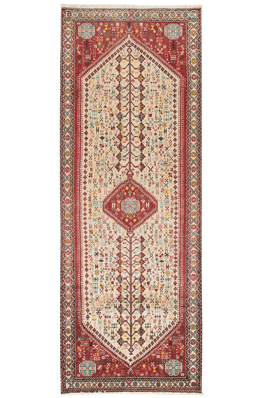 Abadeh — Hand-knotted, 105x280 cm, Beige, 100% Virgin Wool | Main view
