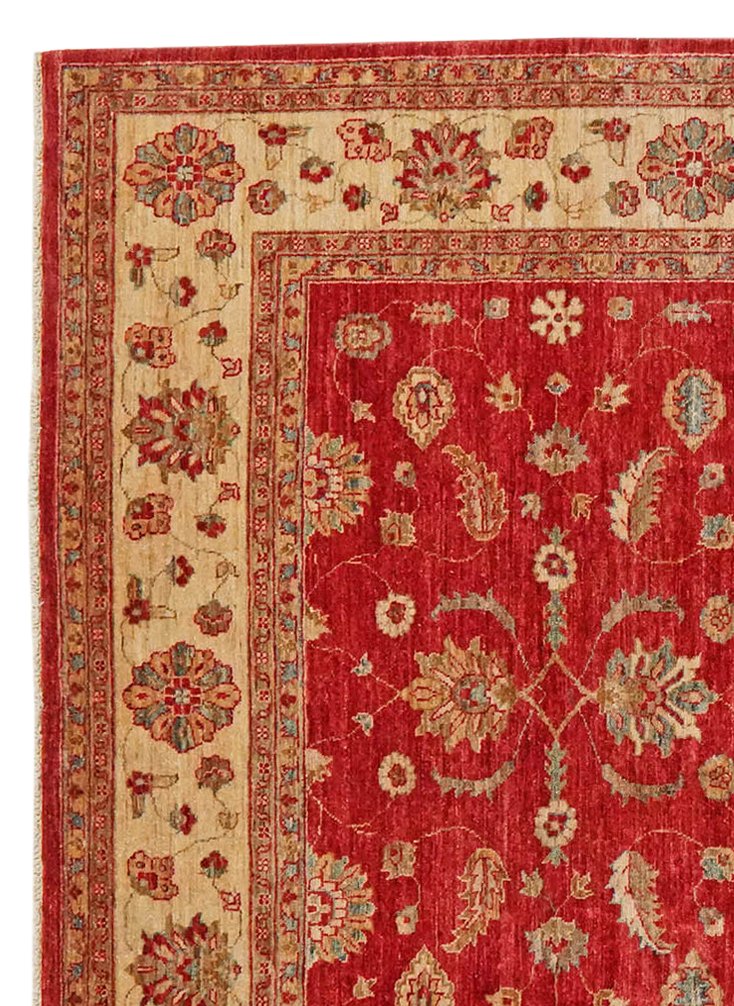 Ziegler — Hand-knotted, 196x269 cm, Red, 100% Virgin Wool | View 3