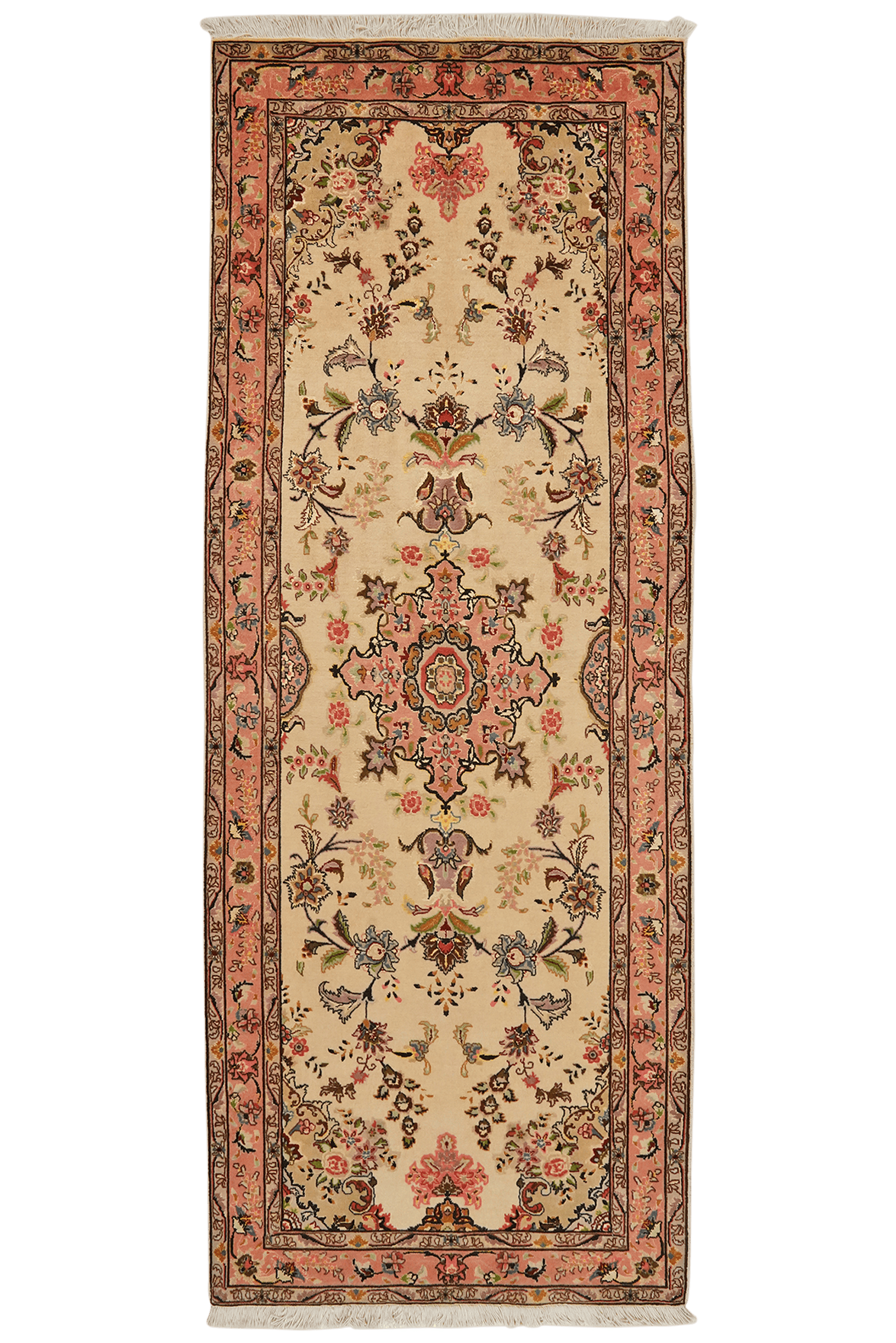 Tabriz 50 Raj — Hand-knotted, 80x209 cm, Beige, 100% Virgin Wool | Main view