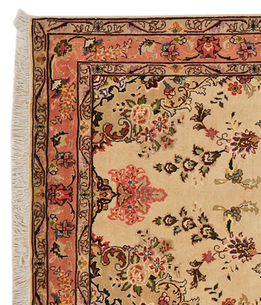 Tabriz 50 Raj — Hand-knotted, 80x209 cm, Beige, 100% Virgin Wool | View 3