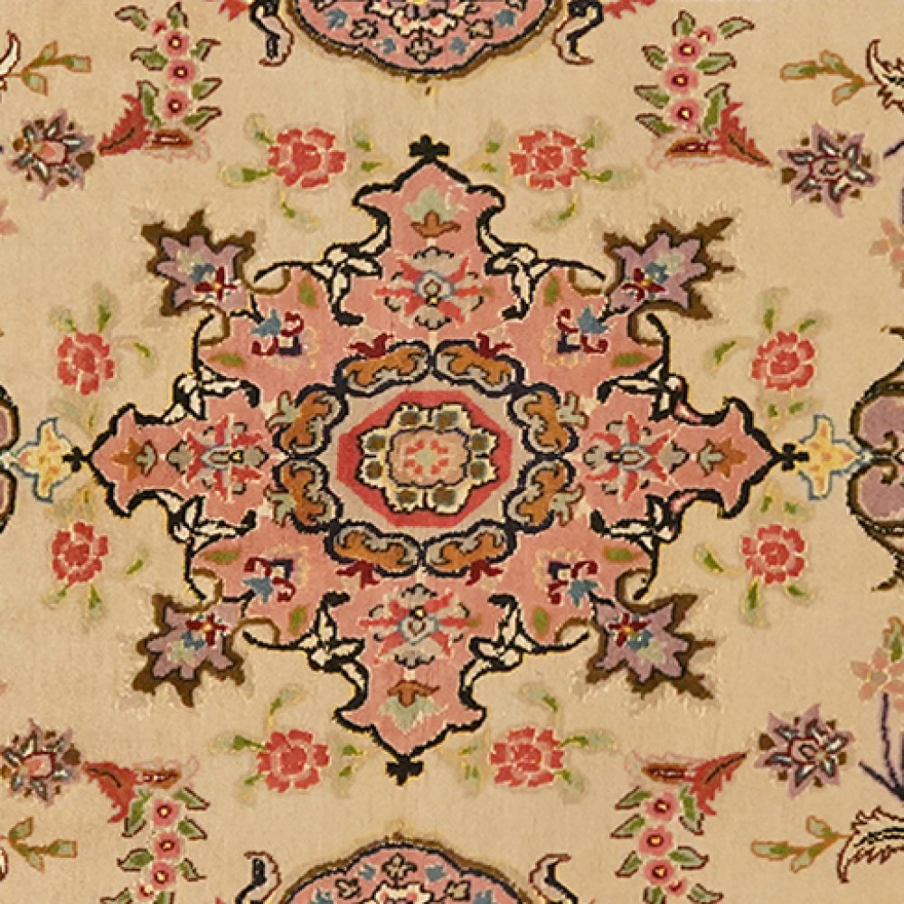 Tabriz 50 Raj — Hand-knotted, 80x209 cm, Beige, 100% Virgin Wool | View 4