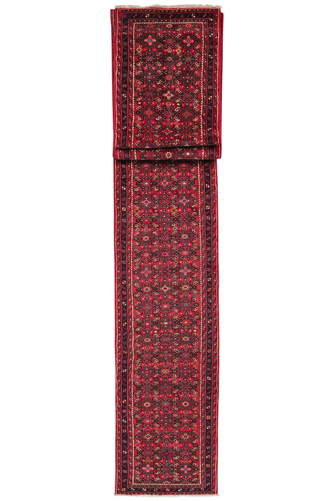 Hosseinabad — Hand-knotted, 73x985 cm, Red, 100% Virgin Wool | Main view
