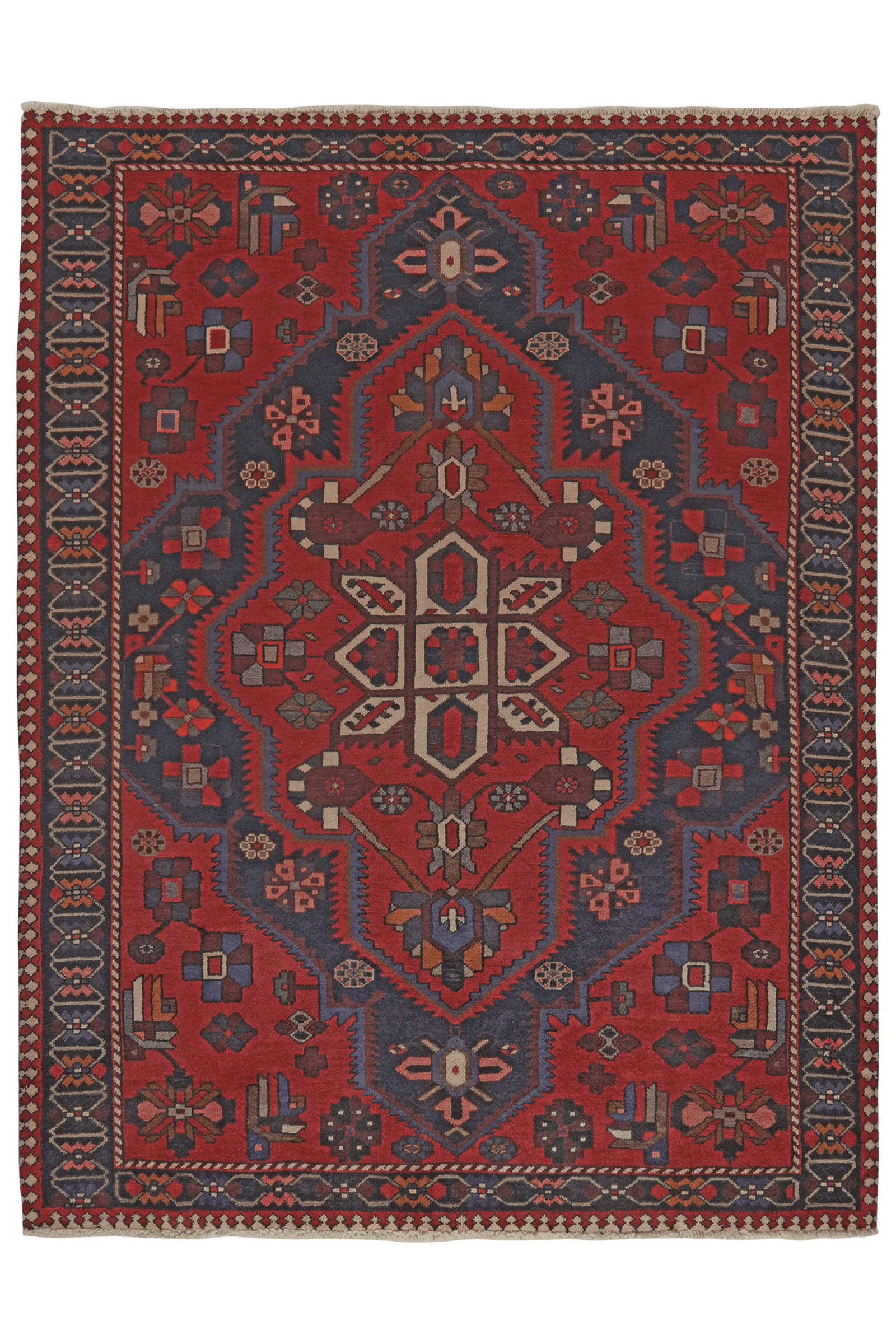 Bakhtiar — Hand-knotted, 159x207 cm, Red, 100% Virgin Wool | Main view