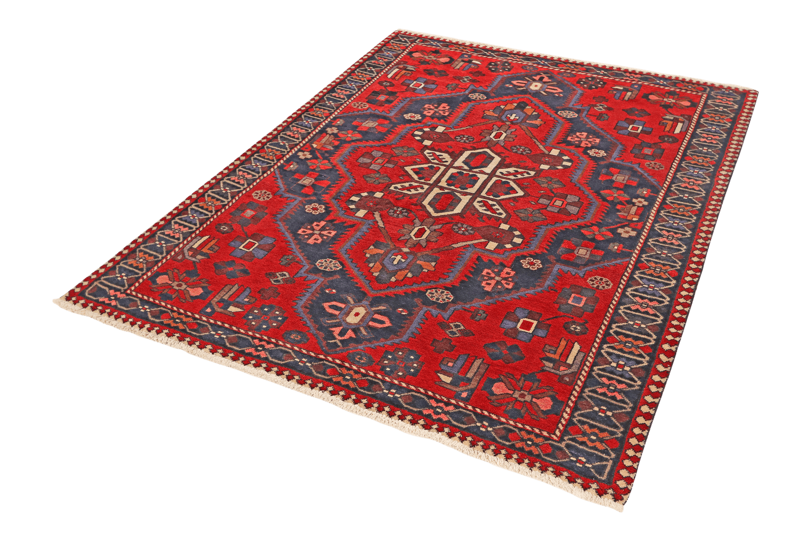 Bakhtiar — Hand-knotted, 159x207 cm, Red, 100% Virgin Wool | View 5