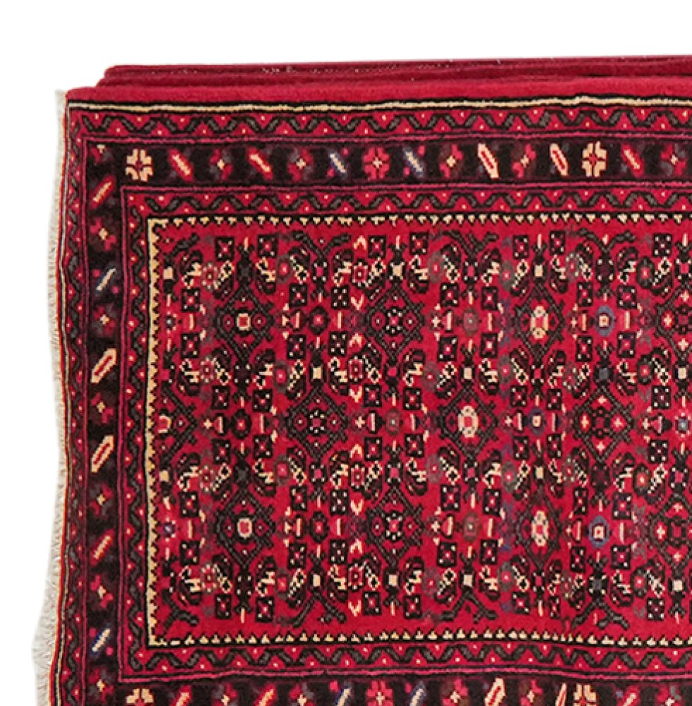 Hosseinabad — Hand-knotted, 77x1397 cm, Red, 100% Virgin Wool | View 3