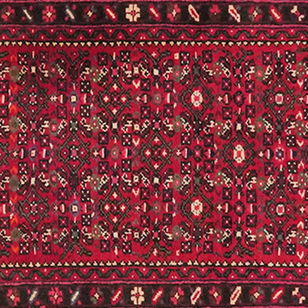 Hosseinabad — Hand-knotted, 77x1397 cm, Red, 100% Virgin Wool | View 4