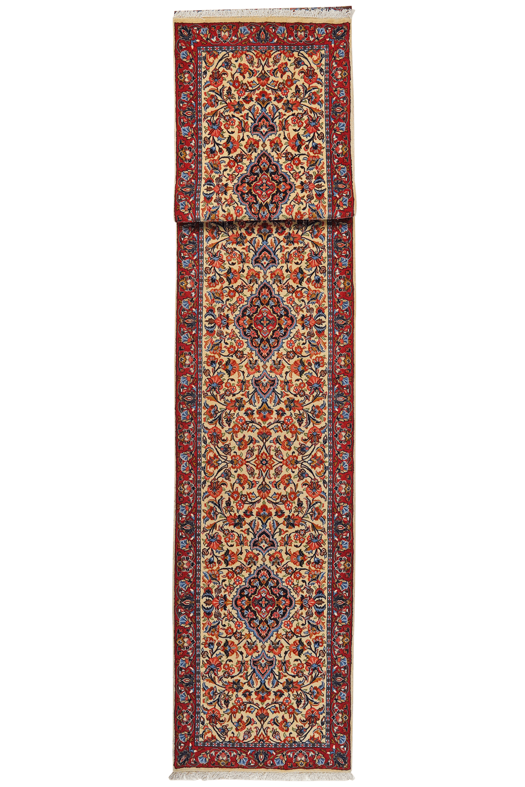 Sarough — Hand-knotted, 84x575 cm, Beige, 100% Virgin Wool | Main view