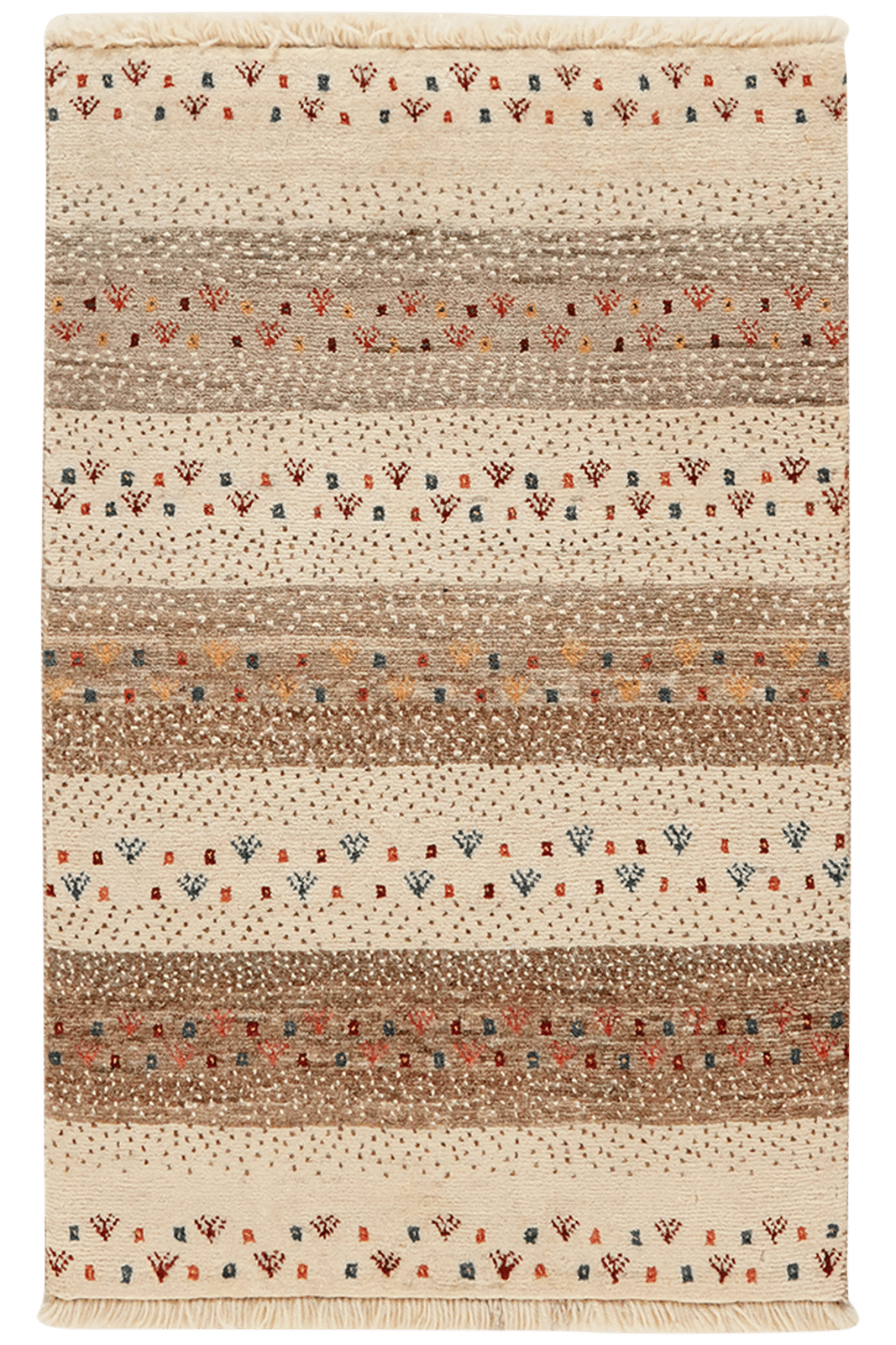 Rizbaf — Hand-knotted, 65x99 cm, Beige, 100% Virgin Wool | Main view