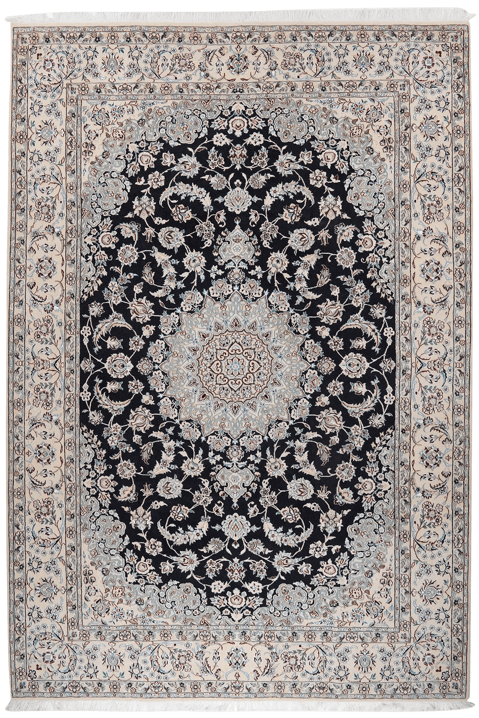 Nain 9La — Hand-knotted, 201x291 cm, Blue, 100% Virgin Wool | Main view
