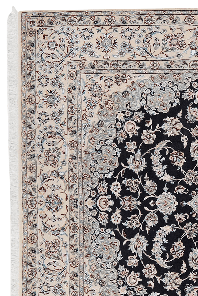 Nain 9La — Hand-knotted, 201x291 cm, Blue, 100% Virgin Wool | View 3