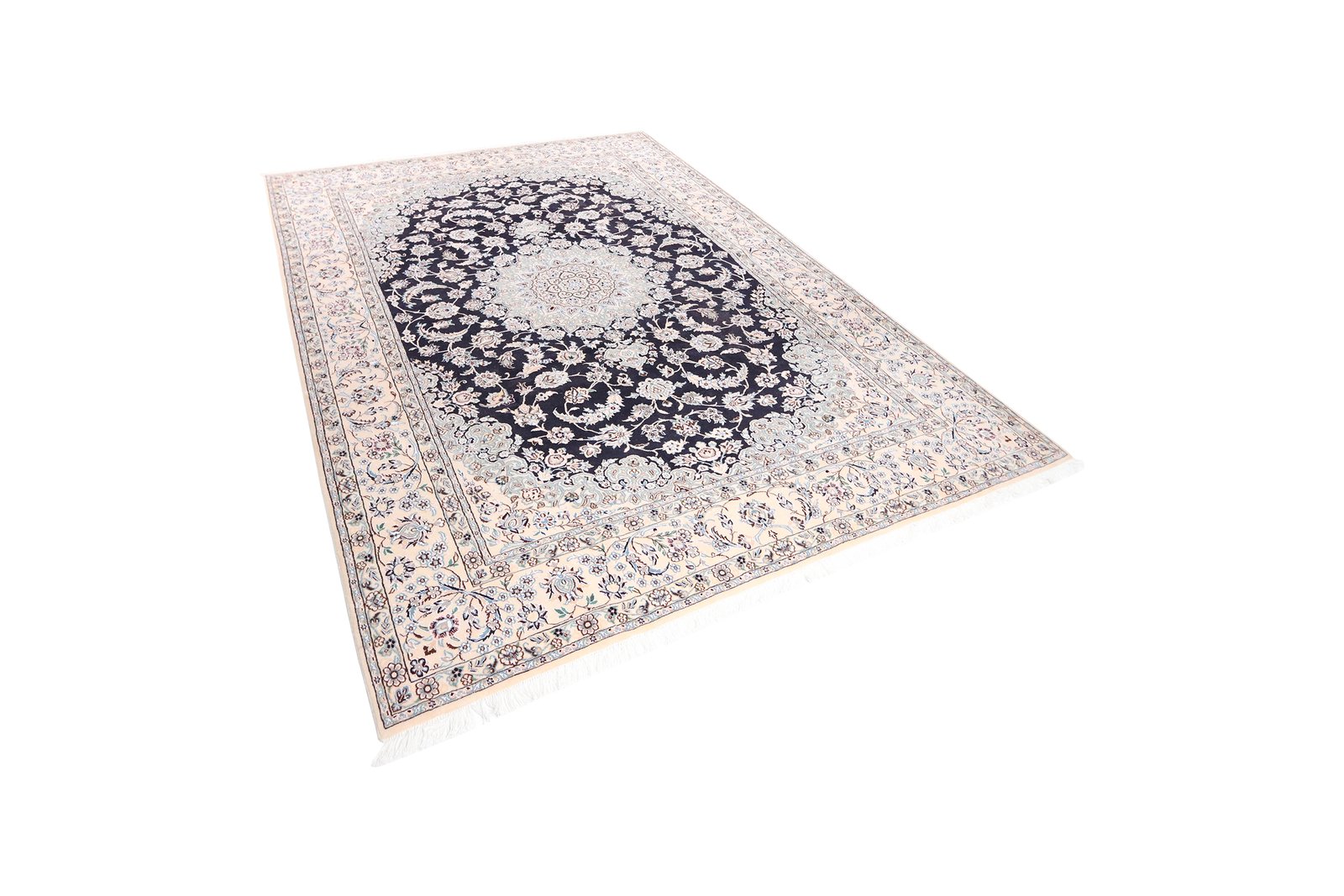 Nain 9La — Hand-knotted, 201x291 cm, Blue, 100% Virgin Wool | View 5