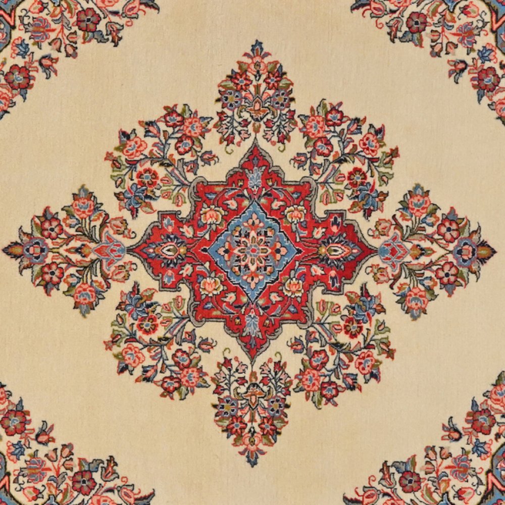 Sarough — Hand-knotted, 138x200 cm, Beige, 100% Virgin Wool | View 4