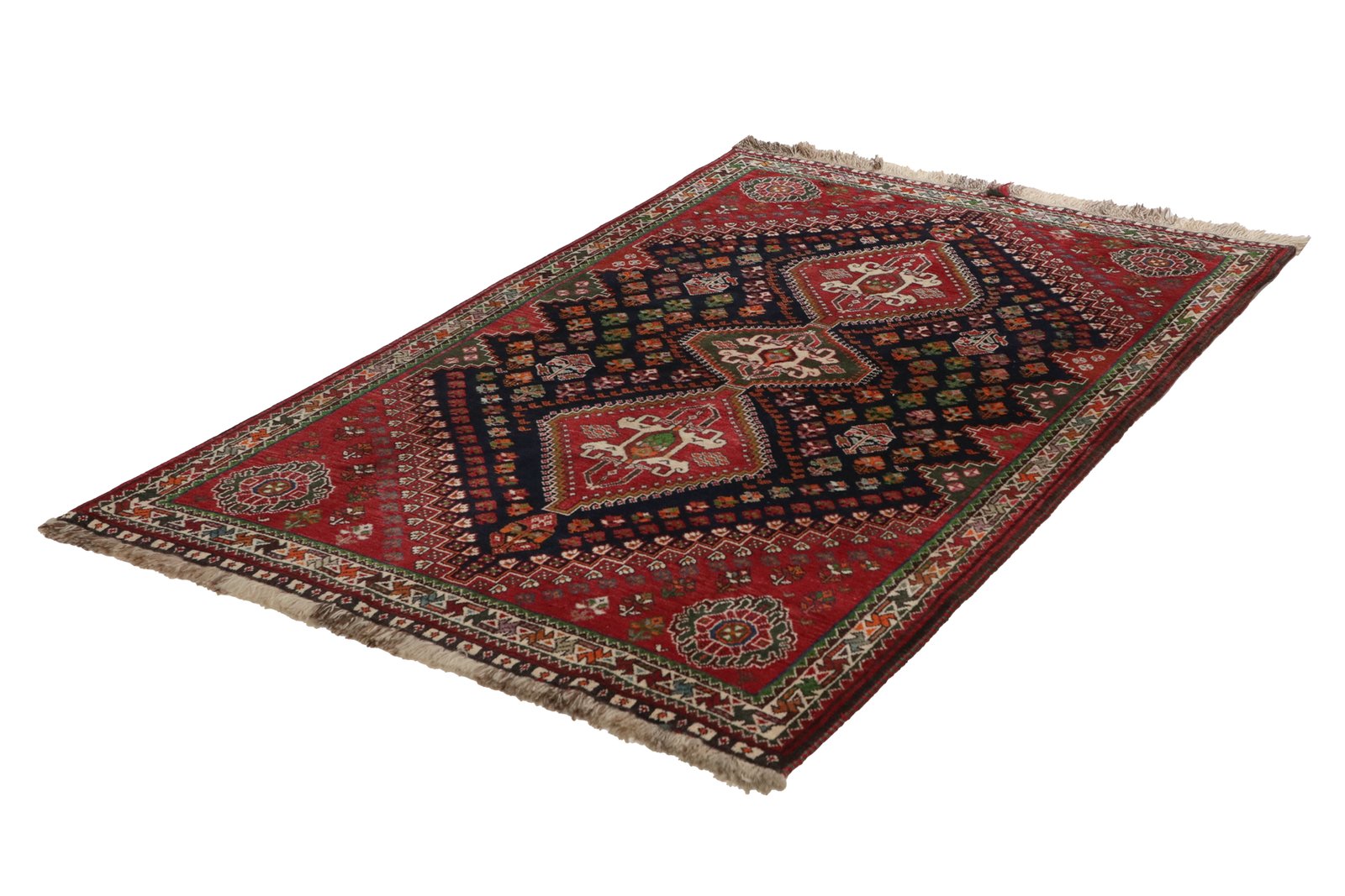 Gashgai — Hand-knotted, 112x169 cm, Blue, 100% Virgin Wool | View 6