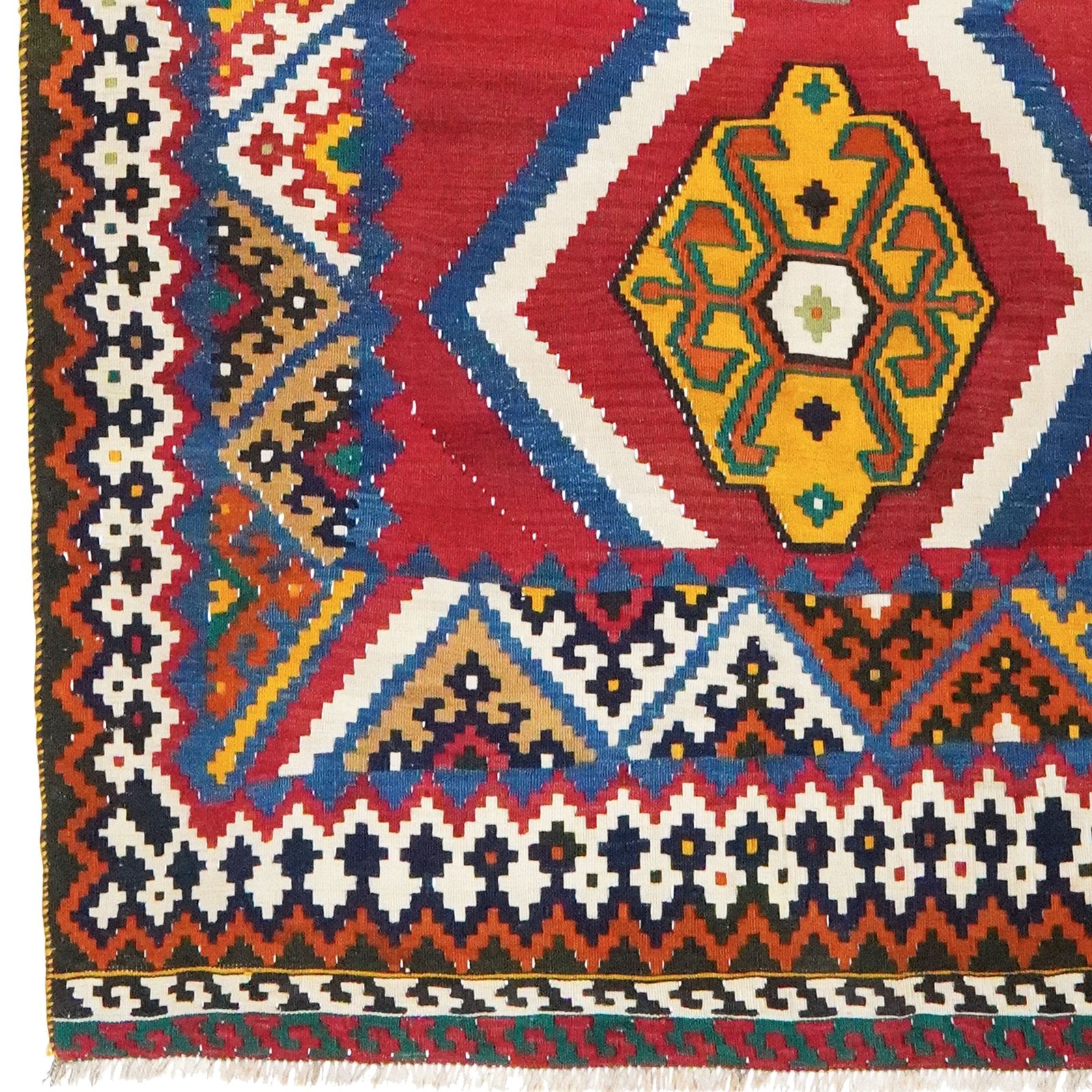 Kelim Gashgai Old — Handmade, 134x384 cm, Red, 100% Virgin Wool | View 4