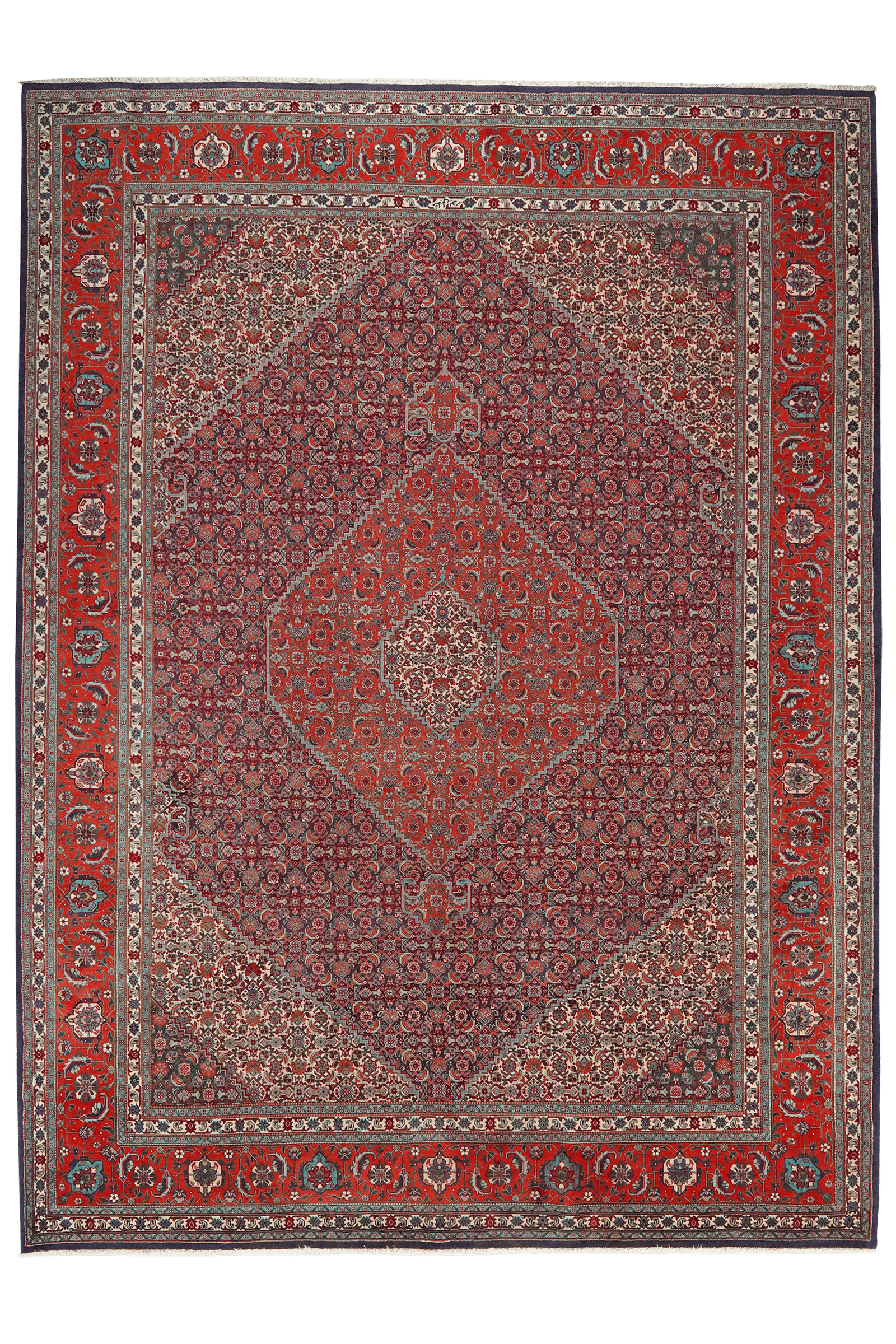 Tabriz 50 Raj — Hand-knotted, 249x335 cm, Blue, 100% Virgin Wool | Main view