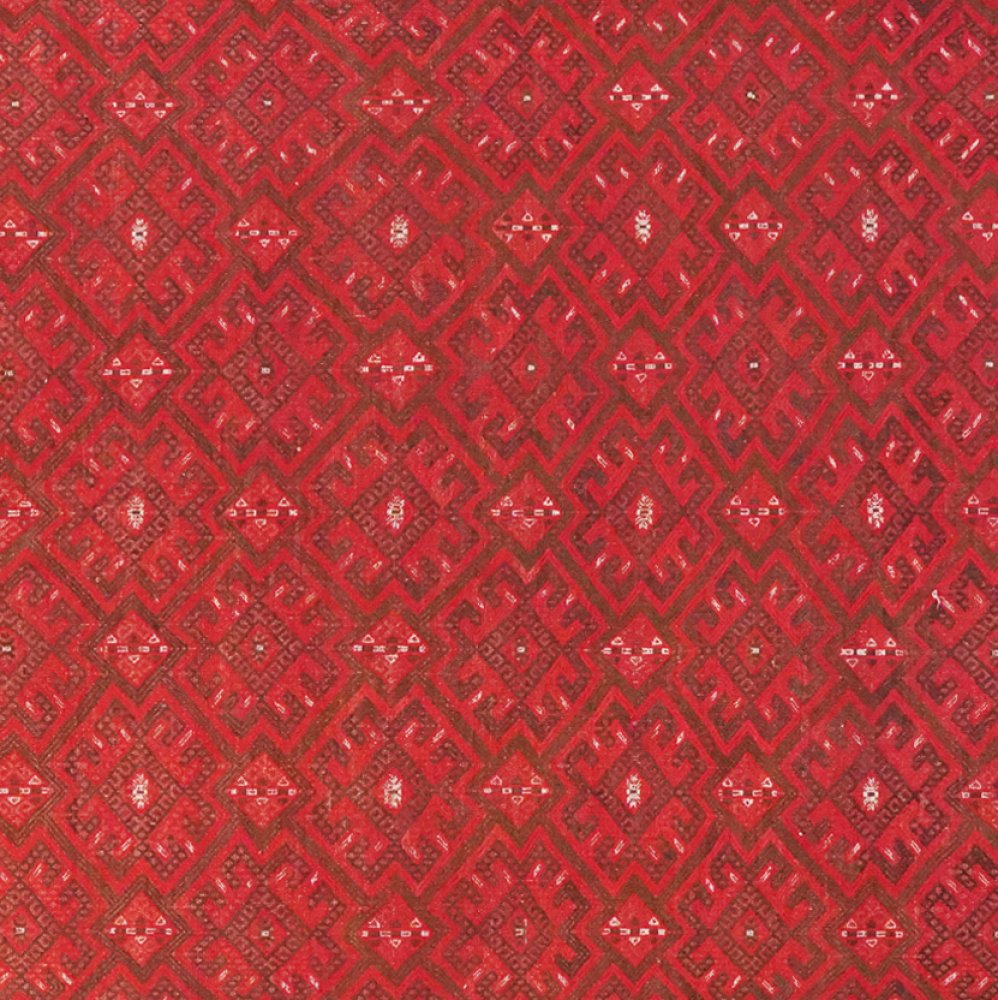 Kelim Turkman — Handmade, 201x321 cm, Red, 100% Virgin Wool | View 4