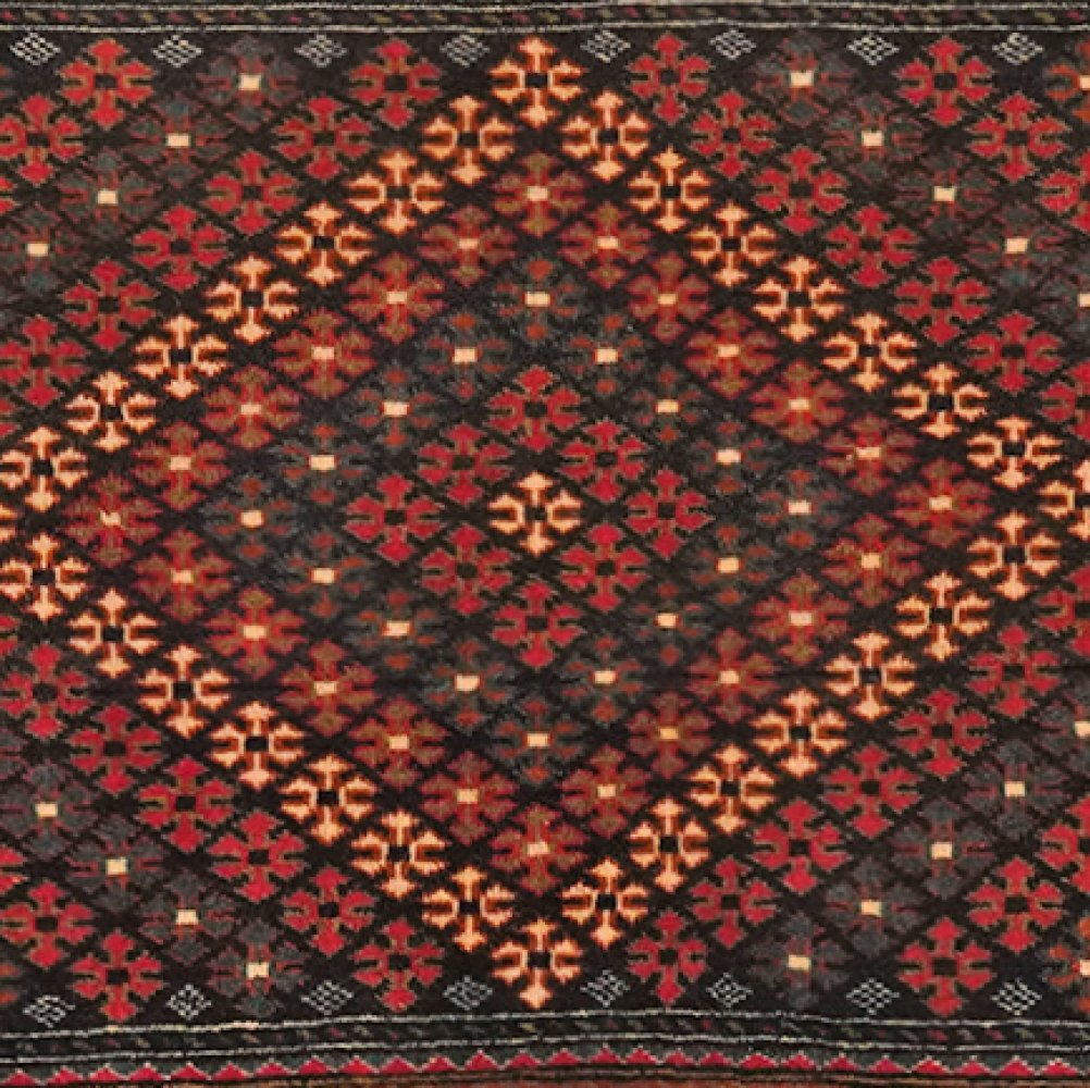 Belutch — Hand-knotted, 117x58 cm, Blue, 100% Virgin Wool | View 4
