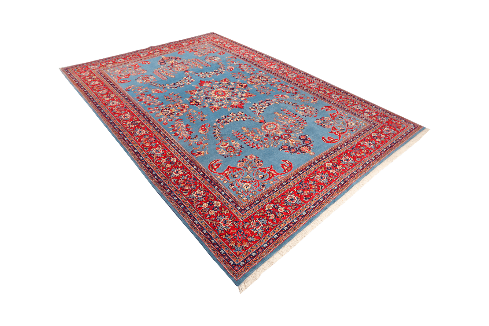 Sarough — Hand-knotted, 216x322 cm, Blue, 100% Virgin Wool | View 5