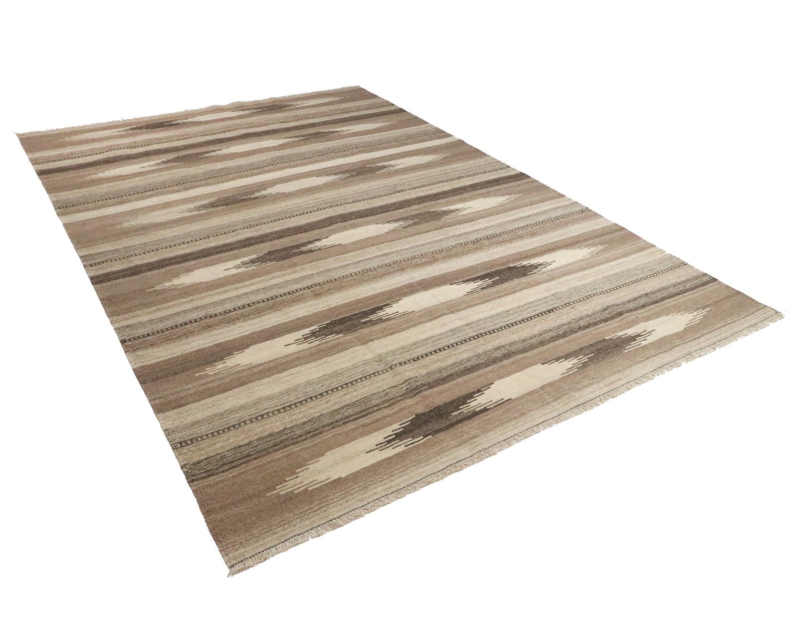 Kelim Gashgai — Handmade, 198x291 cm, Brown, 100% Virgin Wool | View 5