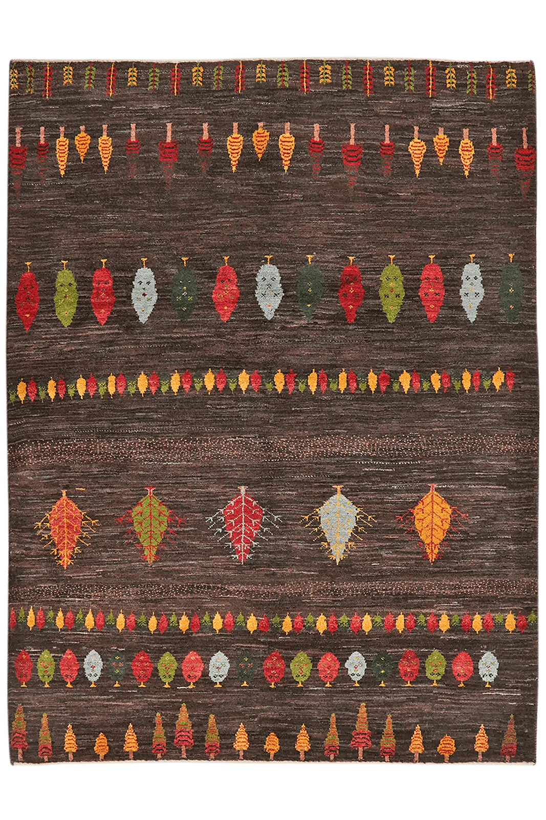 Gabbeh Sonnat — Hand-knotted, 155x204 cm, Brown, 100% Virgin Wool | Main view