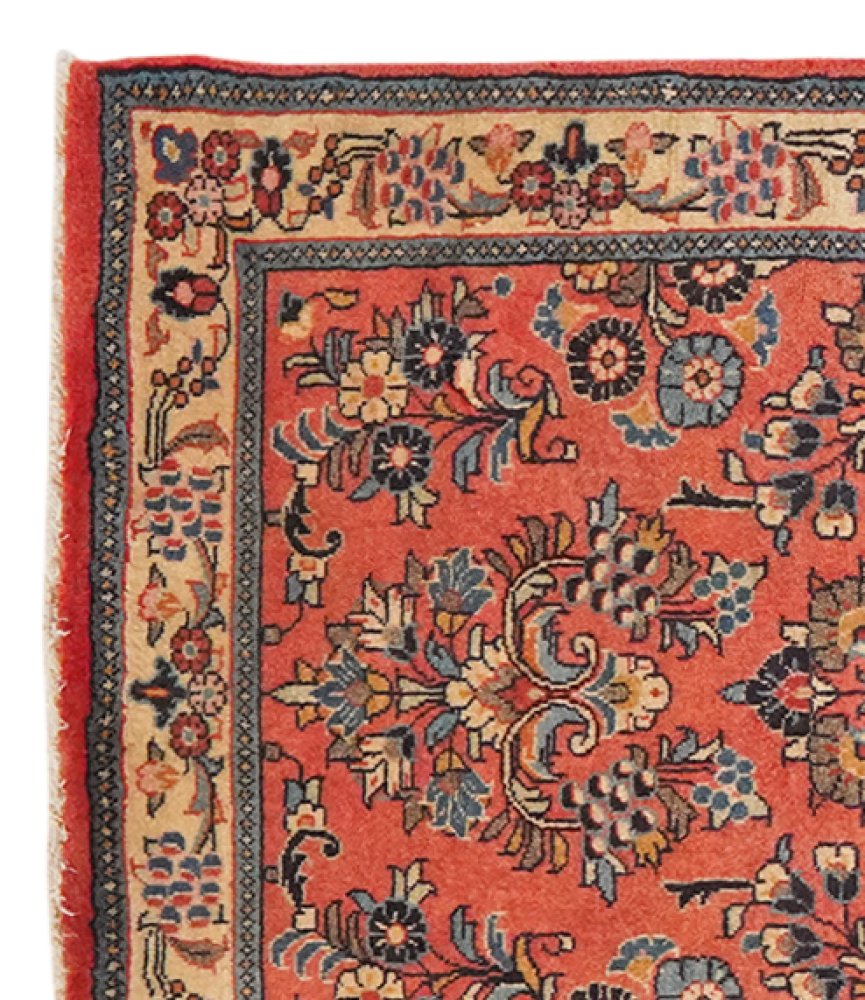 Sarough — Hand-knotted, 78x203 cm, Red, 100% Virgin Wool | View 3