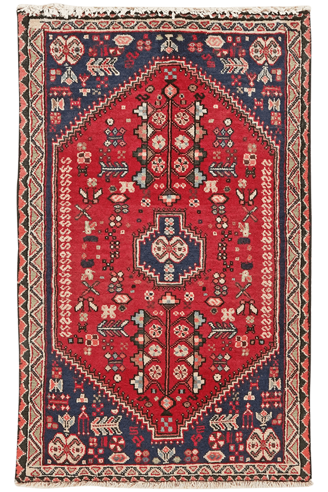 Abadeh — Hand-knotted, 60x97 cm, Red, 100% Virgin Wool | Main view