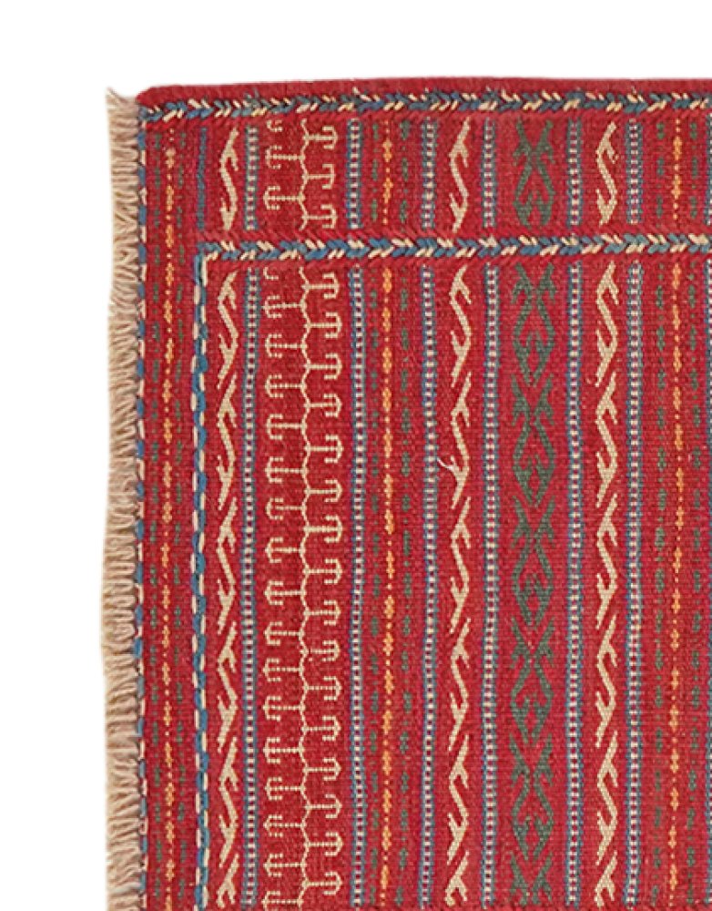 Kelim Kordi — Handmade, 60x90 cm, Red, 100% Virgin Wool | View 3