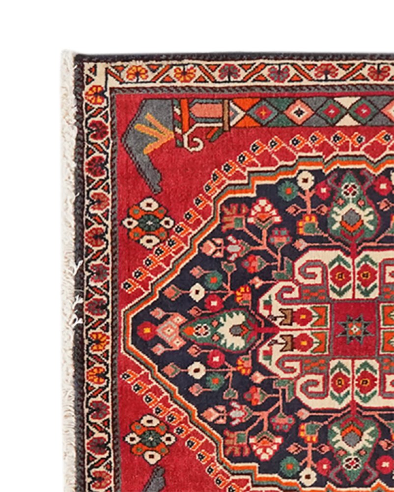 Gashgai — Hand-knotted, 63x63 cm, Red, 100% Virgin Wool | View 3