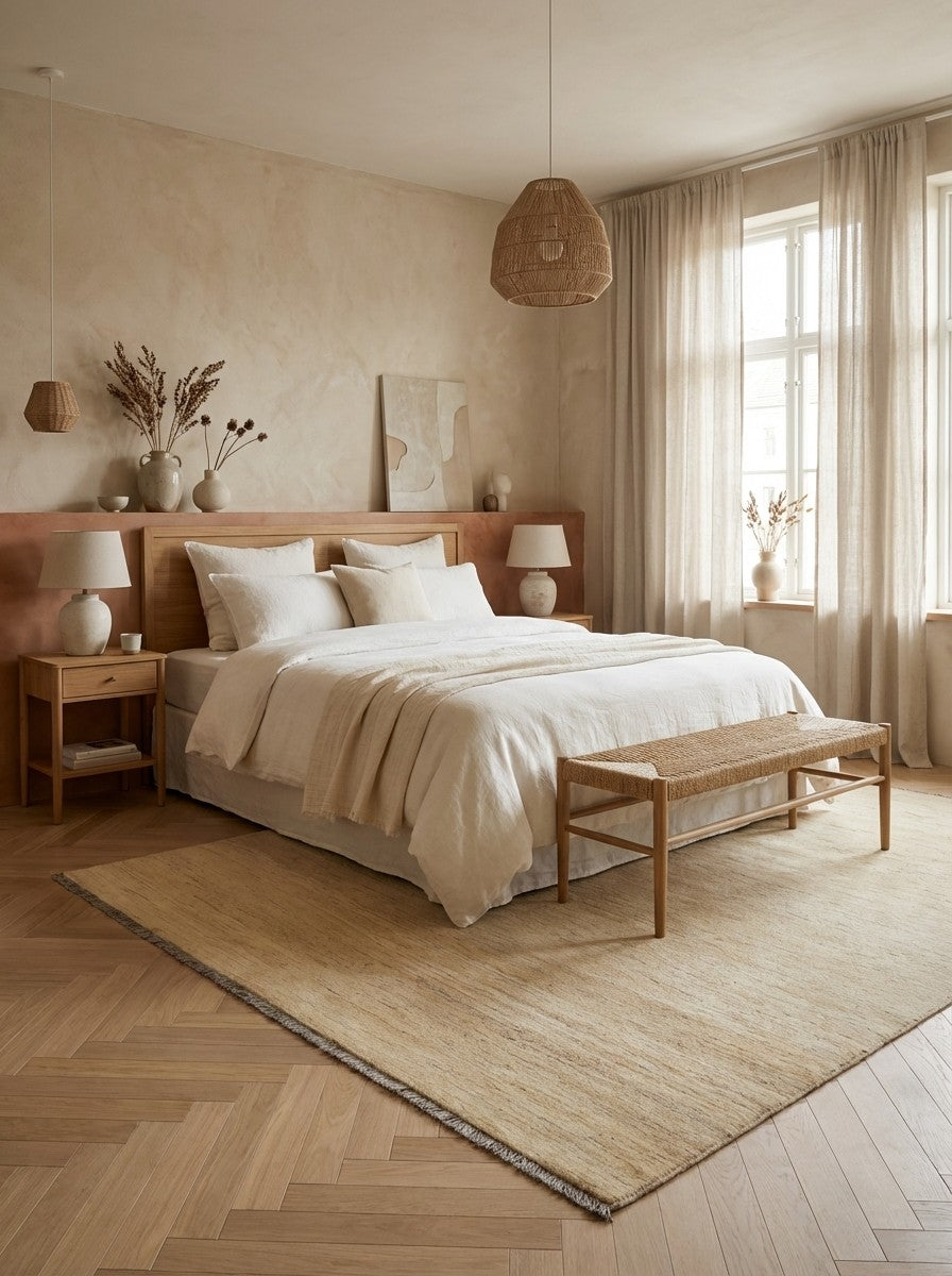 Gabbeh — Hand-knotted, 235x329 cm, Beige, 100% Virgin Wool | Detail view
