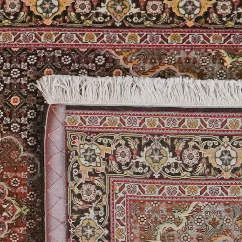Tabriz 50 Raj — Hand-knotted, 84x364 cm, Black, 100% Virgin Wool | View 6