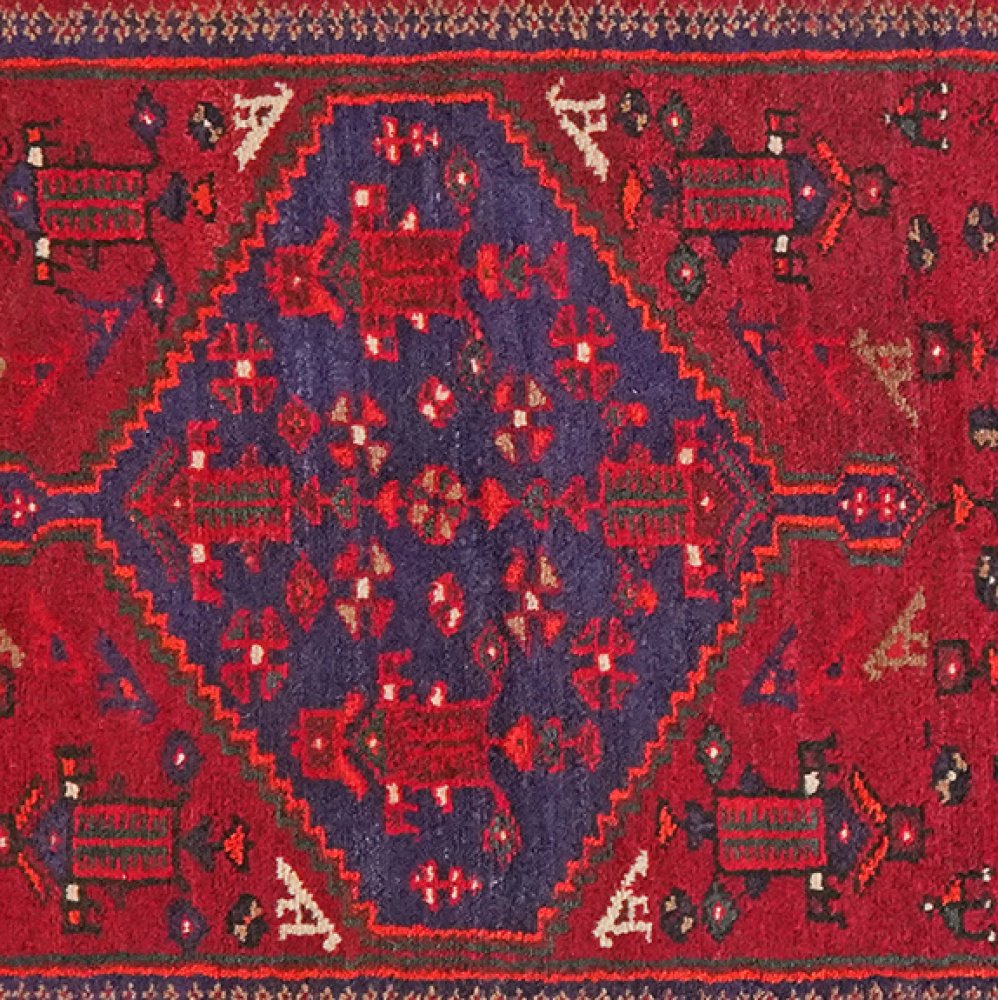 Khamseh — Hand-knotted, 106x217 cm, Red, 100% Virgin Wool | View 4