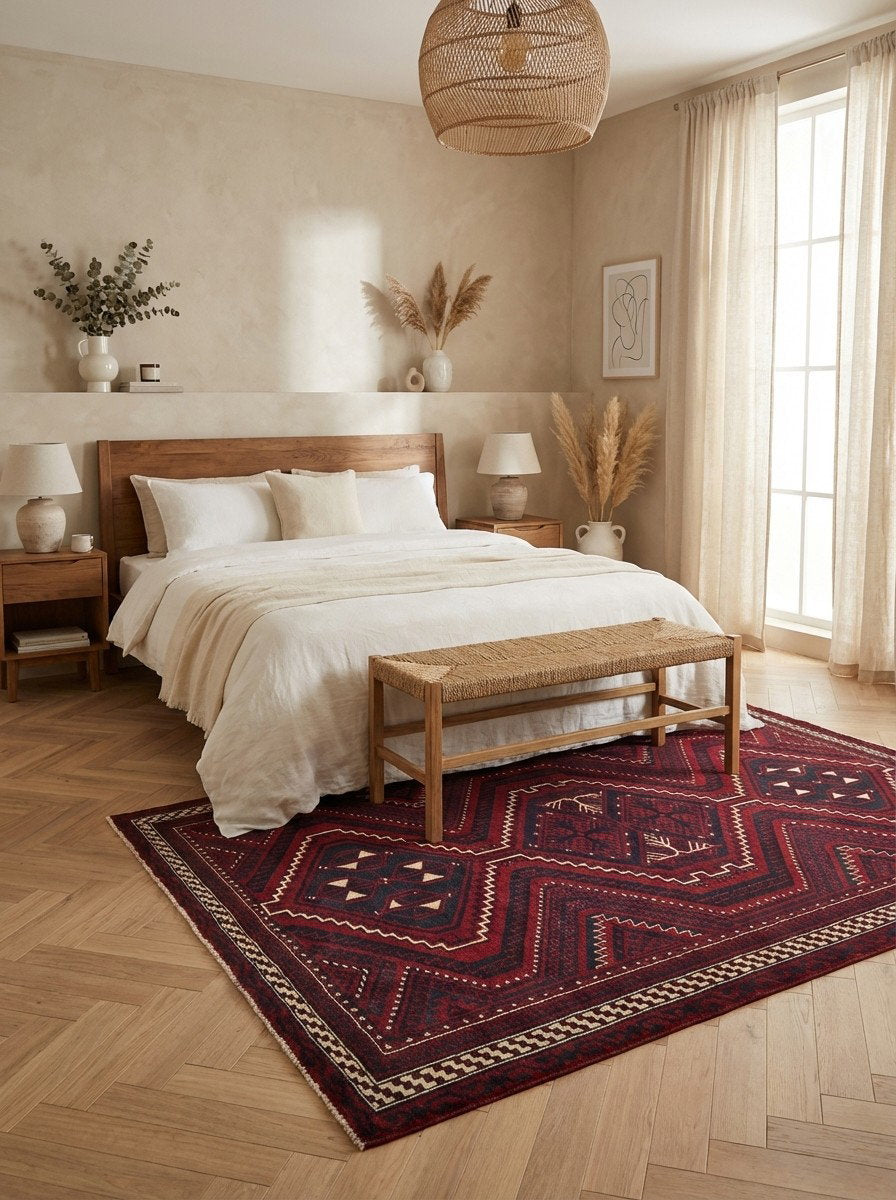 Lori — Handgefertigt, 316x222 cm, Beige, 100% Virgin Wool | Detail view