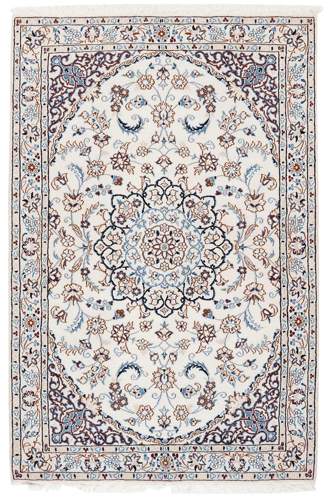 Nain 9La — Hand-knotted, 100x153 cm, Beige, 100% Virgin Wool | Main view