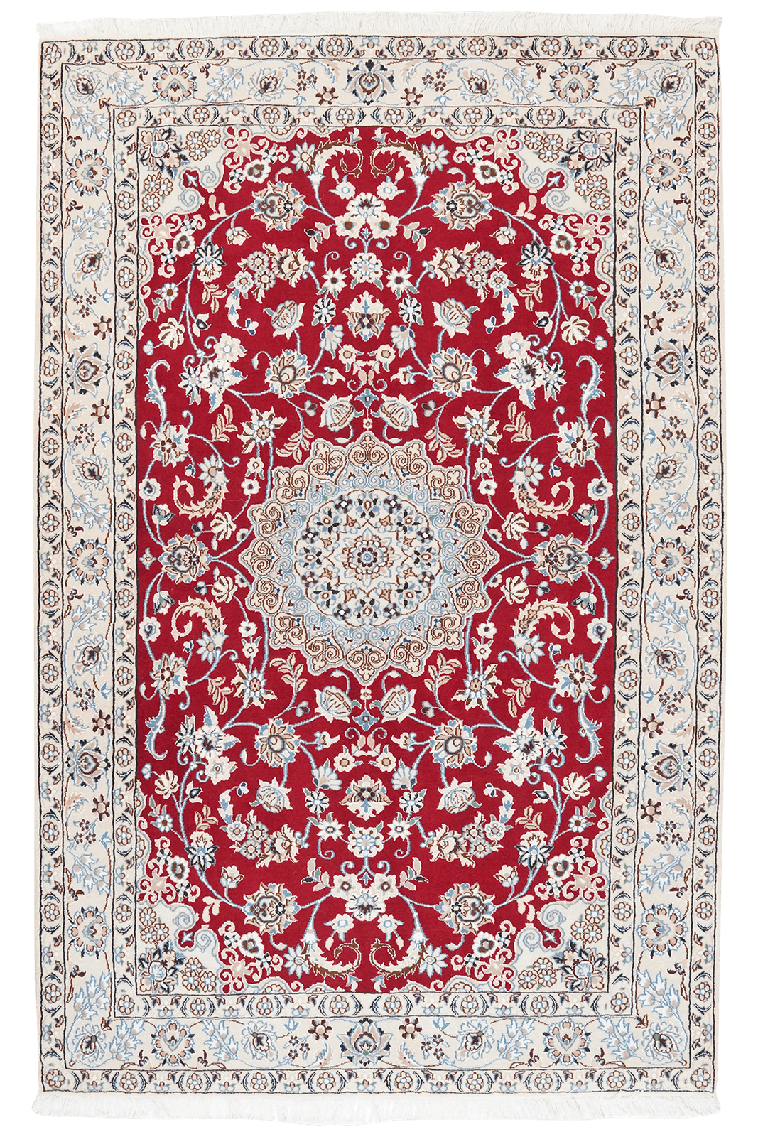 Nain 9La — Hand-knotted, 129x202 cm, Red, 100% Virgin Wool | Main view