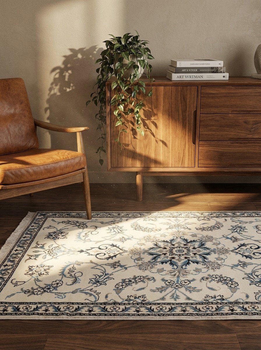 Nain 12La — Handgefertigt, 139x90 cm, Beige, 100% Virgin Wool | Back view