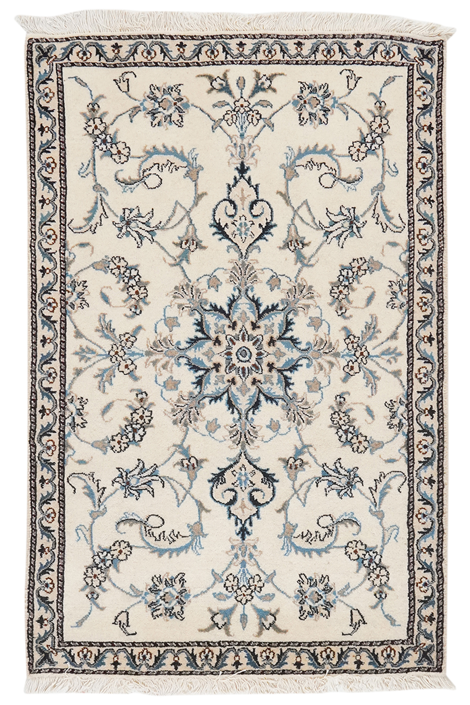 Nain 12La — Handgefertigt, 139x90 cm, Beige, 100% Virgin Wool | Main view