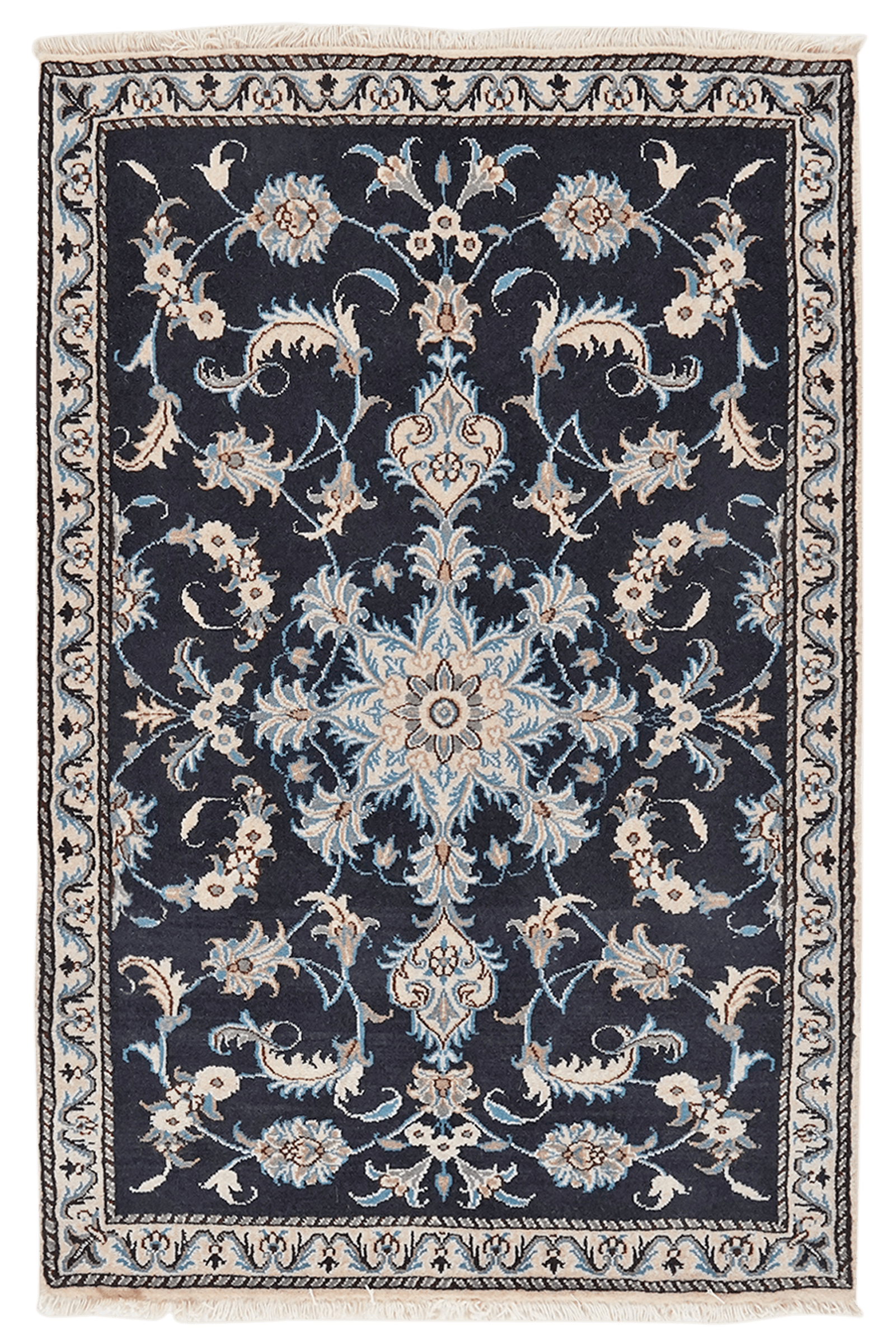 Nain 12La — Hand-knotted, 89x135 cm, Blue, 100% Virgin Wool | Main view
