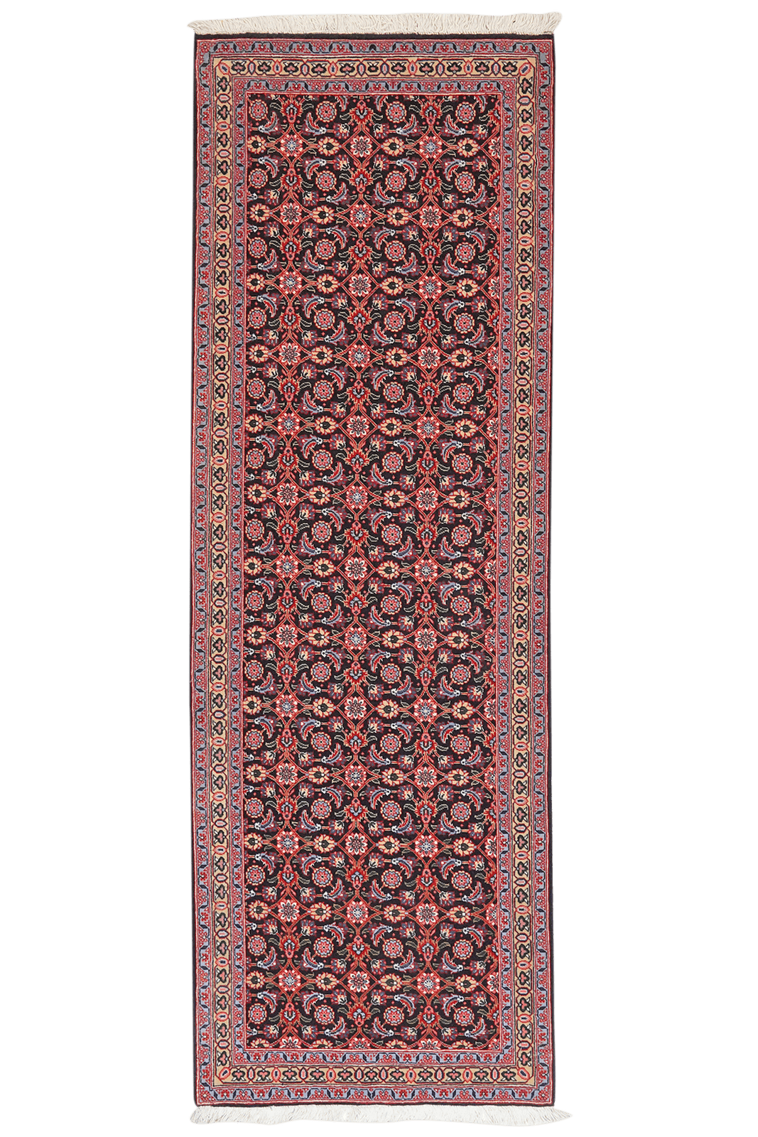 Tabriz 50 Raj — Hand-knotted, 65x195 cm, Orange, 100% Virgin Wool | Main view