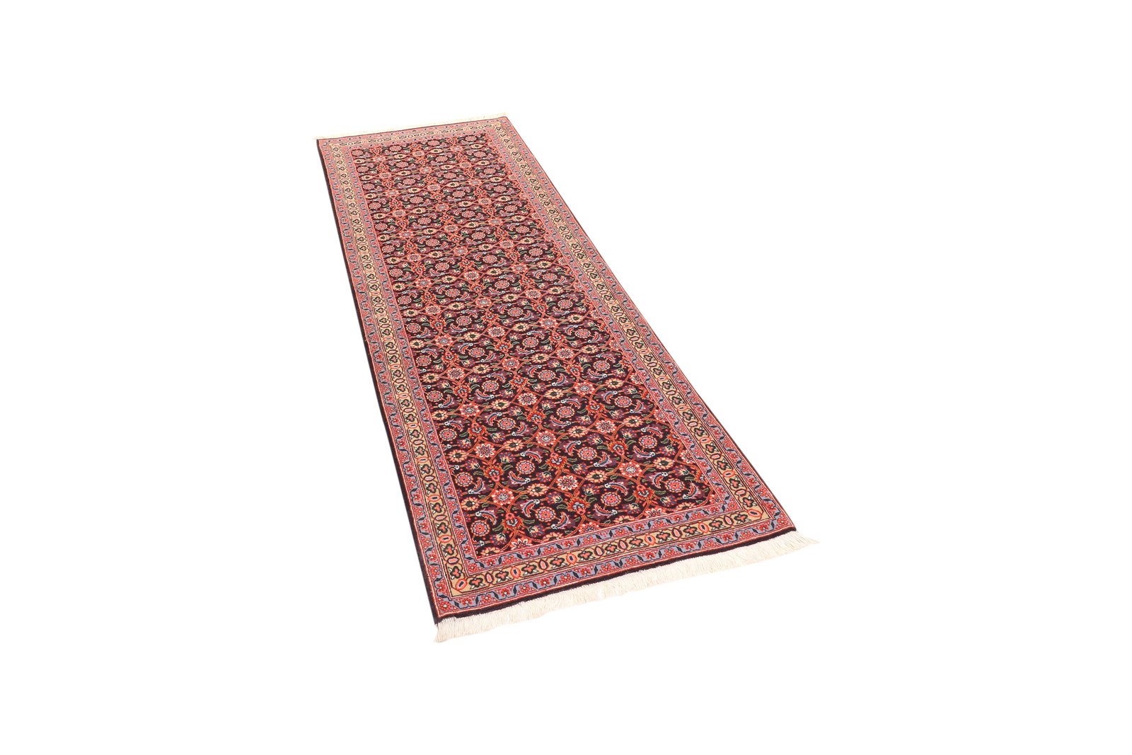 Tabriz 50 Raj — Hand-knotted, 65x195 cm, Orange, 100% Virgin Wool | View 5