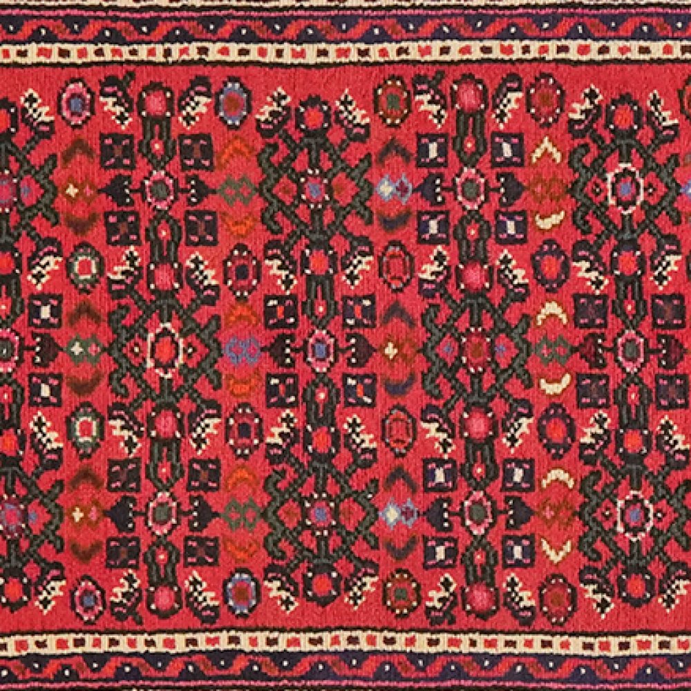 Hosseinabad — Hand-knotted, 75x295 cm, Red, 100% Virgin Wool | View 4