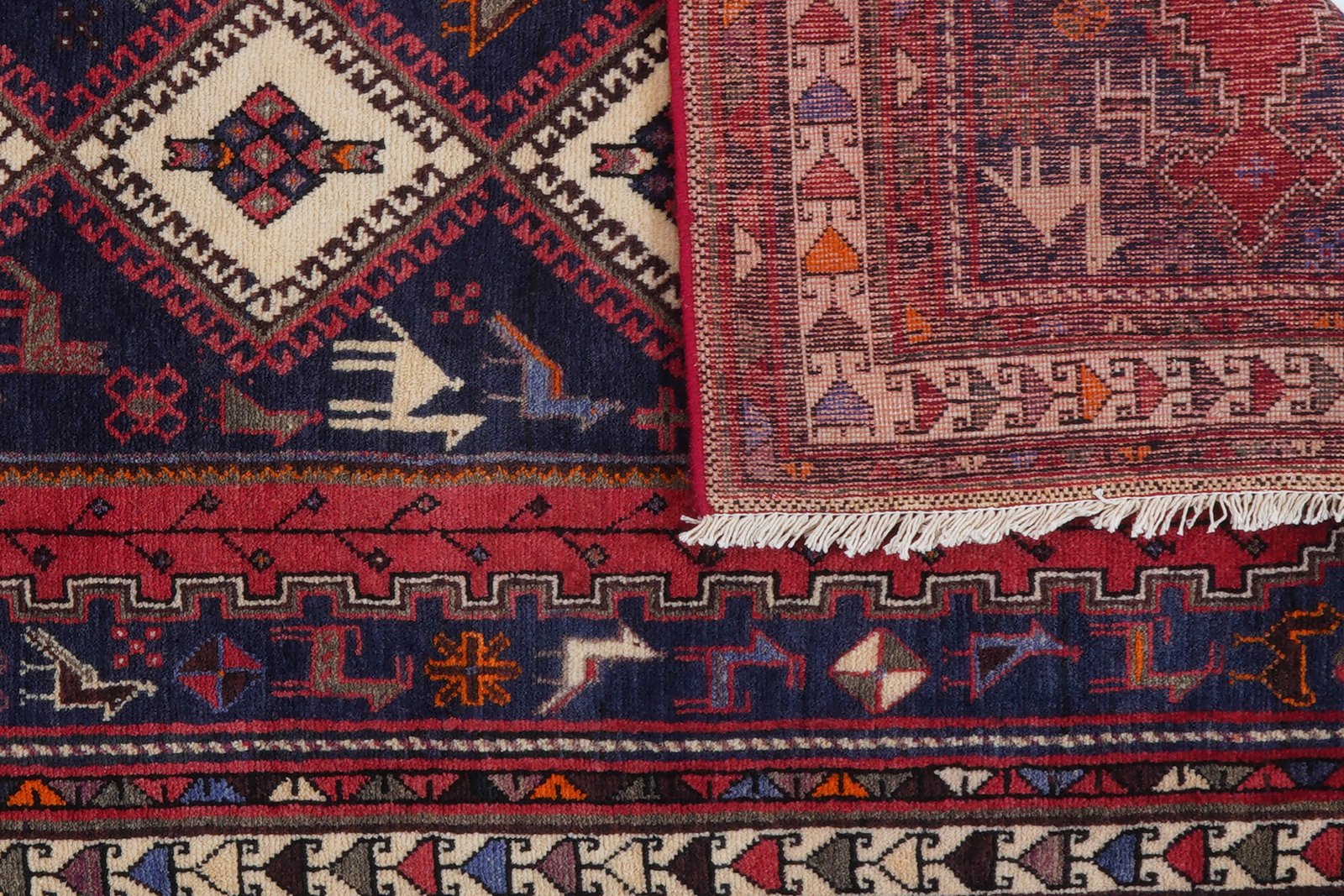 Afshar — Hand-knotted, 105x214 cm, Blue, 100% Virgin Wool | View 7