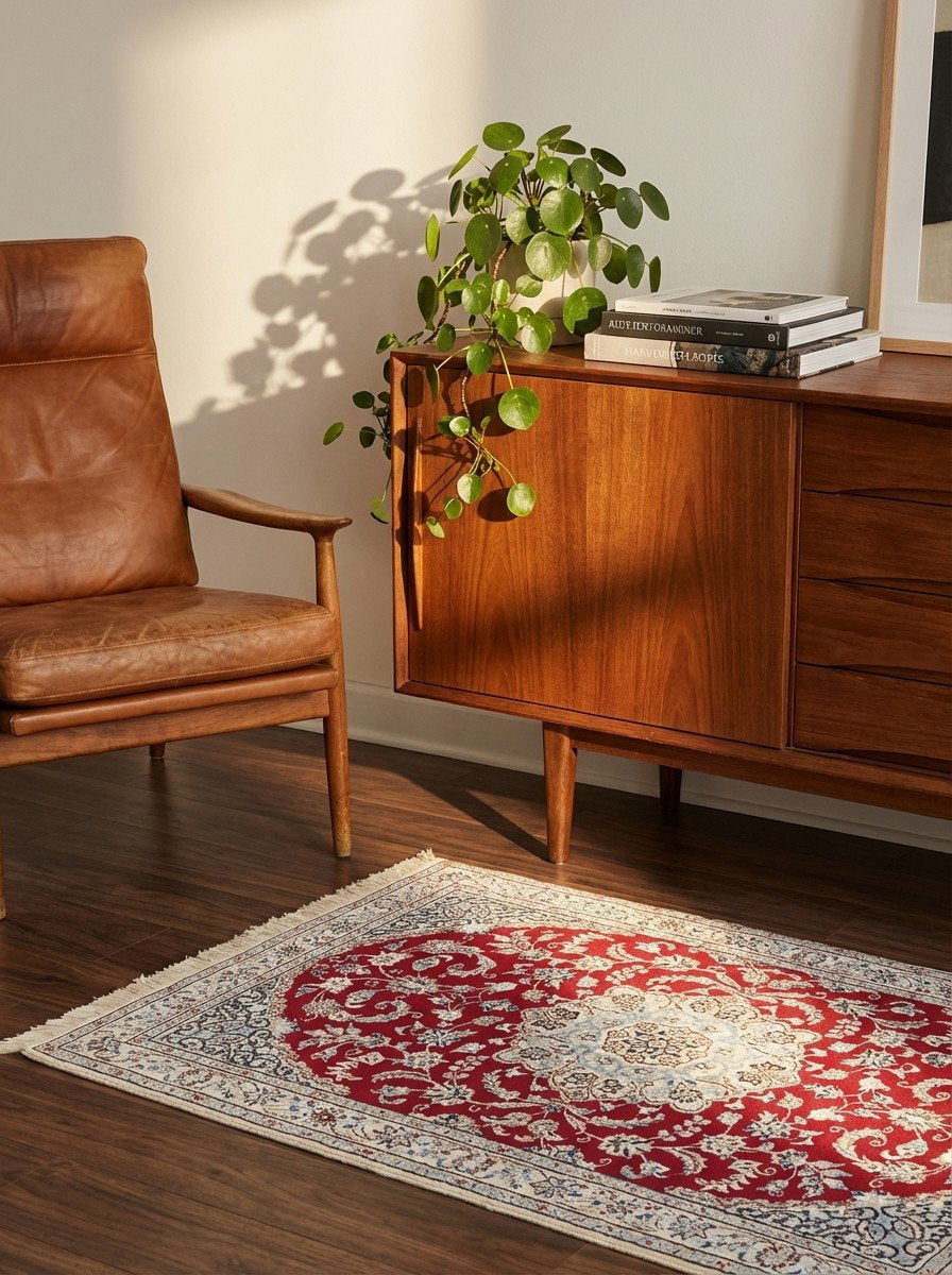 Nain 9La — Handgefertigt, 149x98 cm, Beige, 100% Virgin Wool | Back view