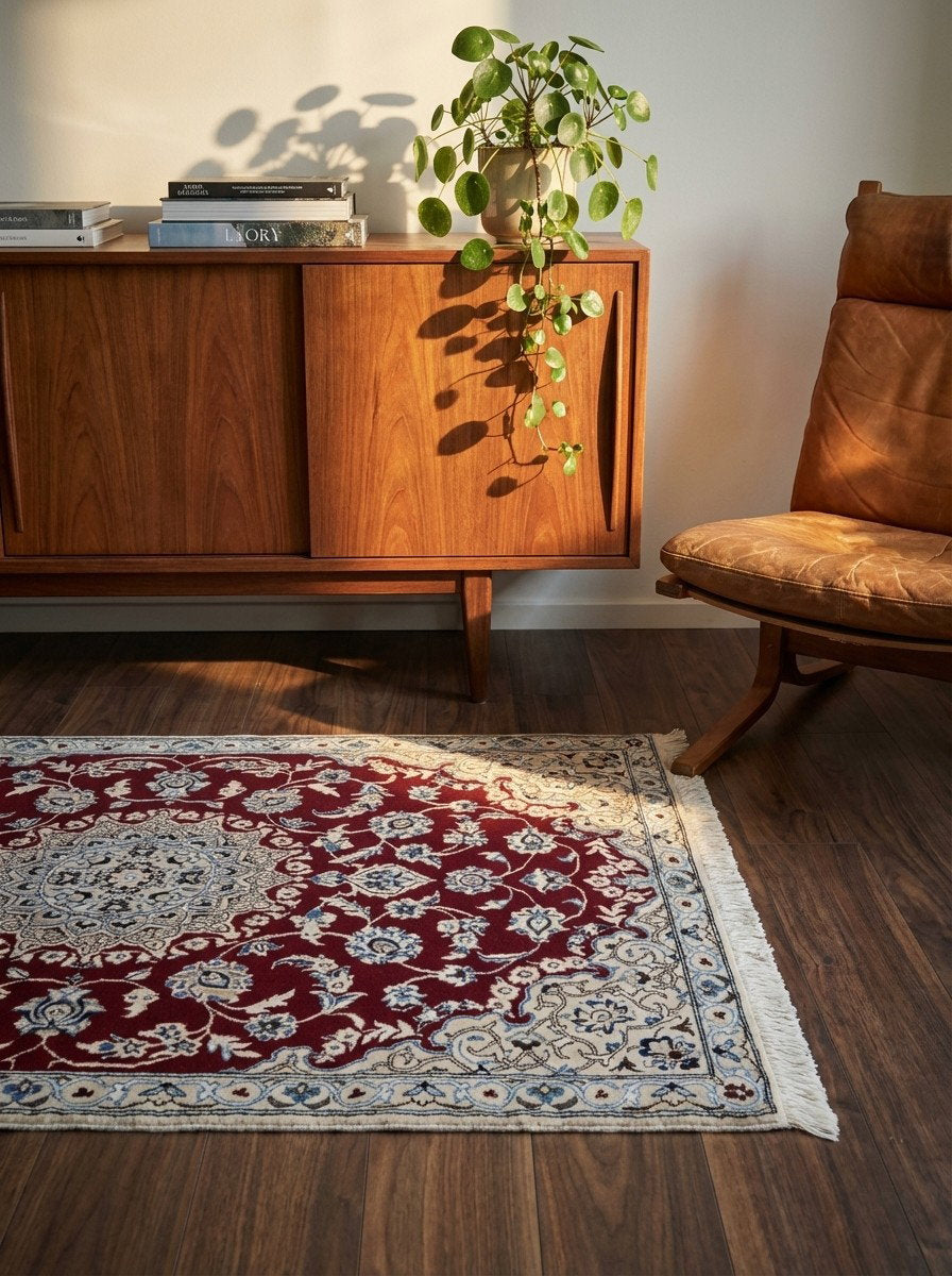 Nain 9La — Handgefertigt, 137x90 cm, Beige, 100% Virgin Wool | Back view