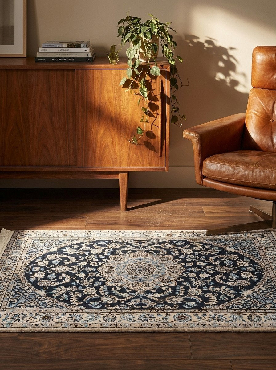 Nain 9La — Handgefertigt, 147x98 cm, Beige, 100% Virgin Wool | Back view