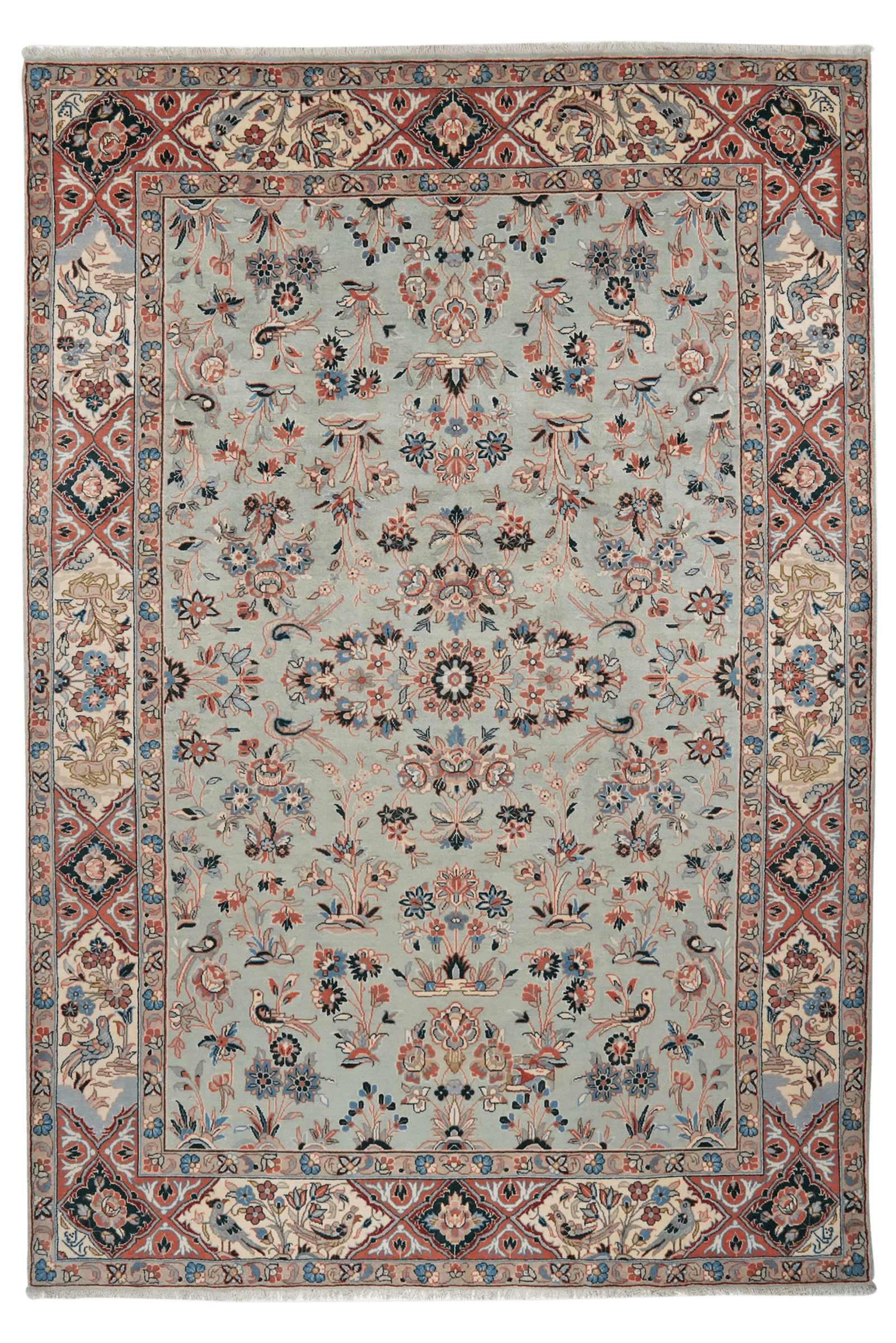 Yazd — Hand-knotted, 199x292 cm, Green, 100% Virgin Wool | Main view