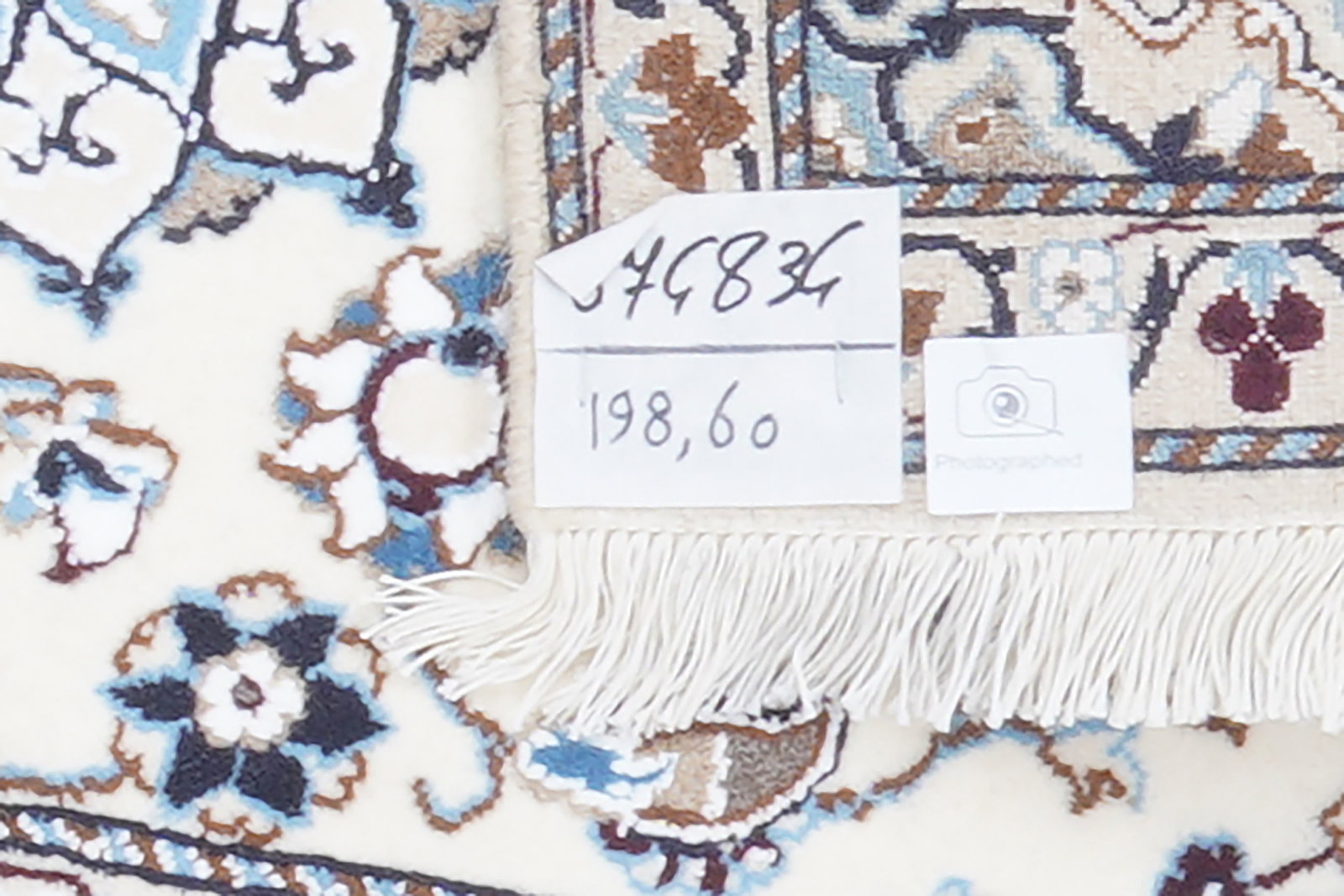 Nain 9La — Handgefertigt, 198x60 cm, Beige,blau, 100% Virgin Wool | View 6